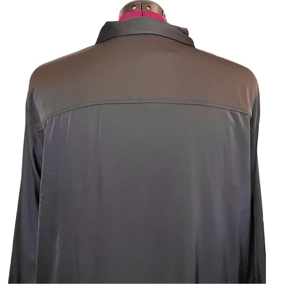 H&M V-Neck Black Satin Sexy Blouse (NWT) - Picture 11 of 12